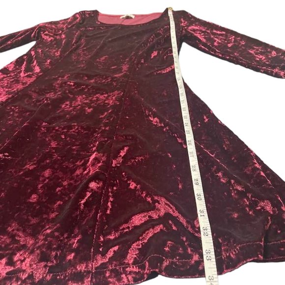 Crushed Velvet Skater A-Line Flirty Mini Burgundy Long Sleeves Cocktail … - Picture 5 of 16